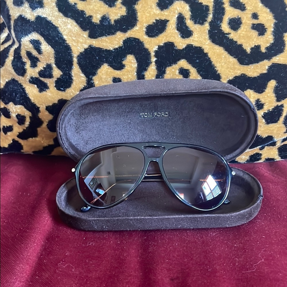 Tom Ford Aviator Sunglasses with Black Frame